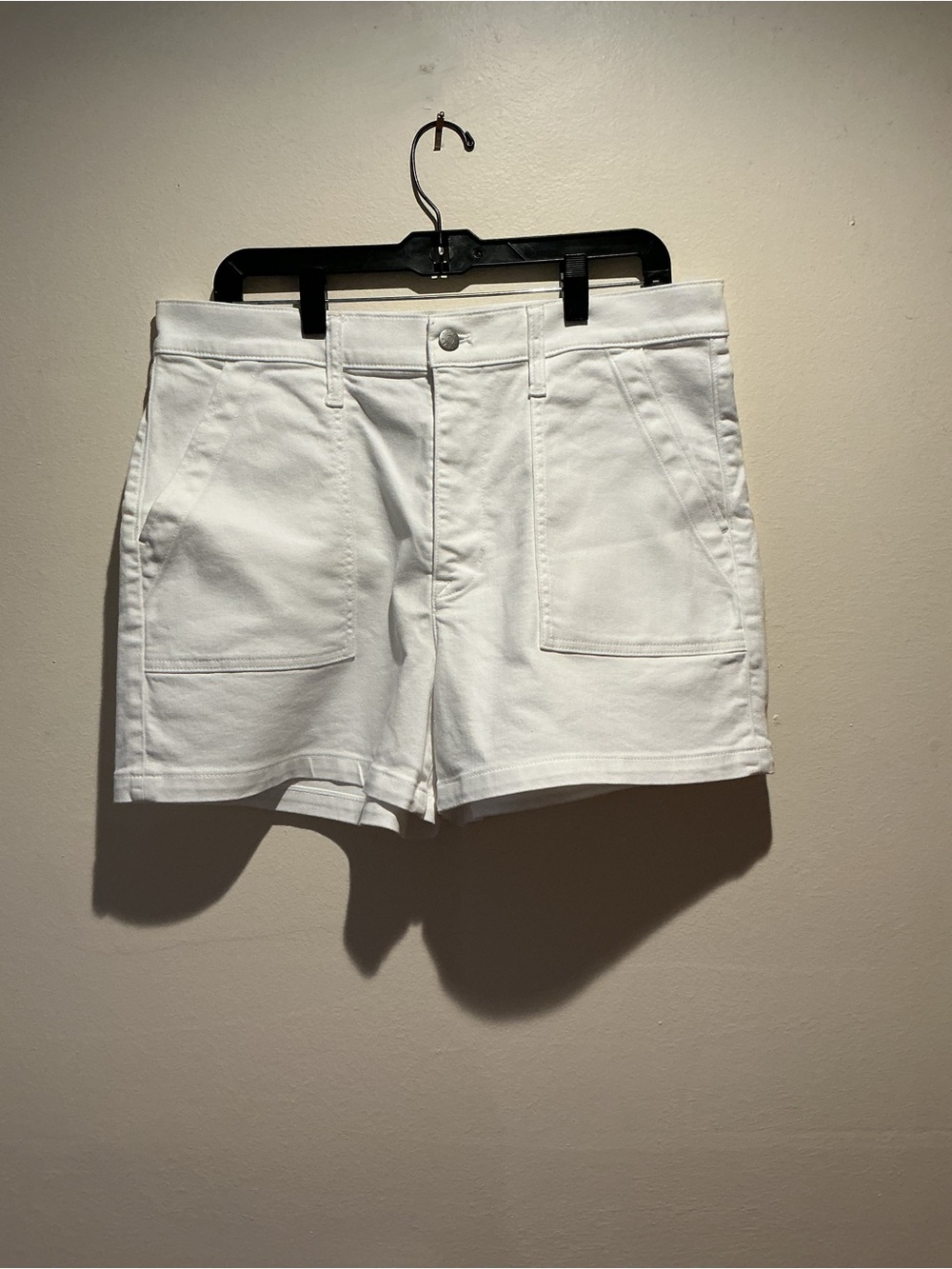 J.Crew White High-Rise Utility Patch Pocket Denim Shorts Size 31